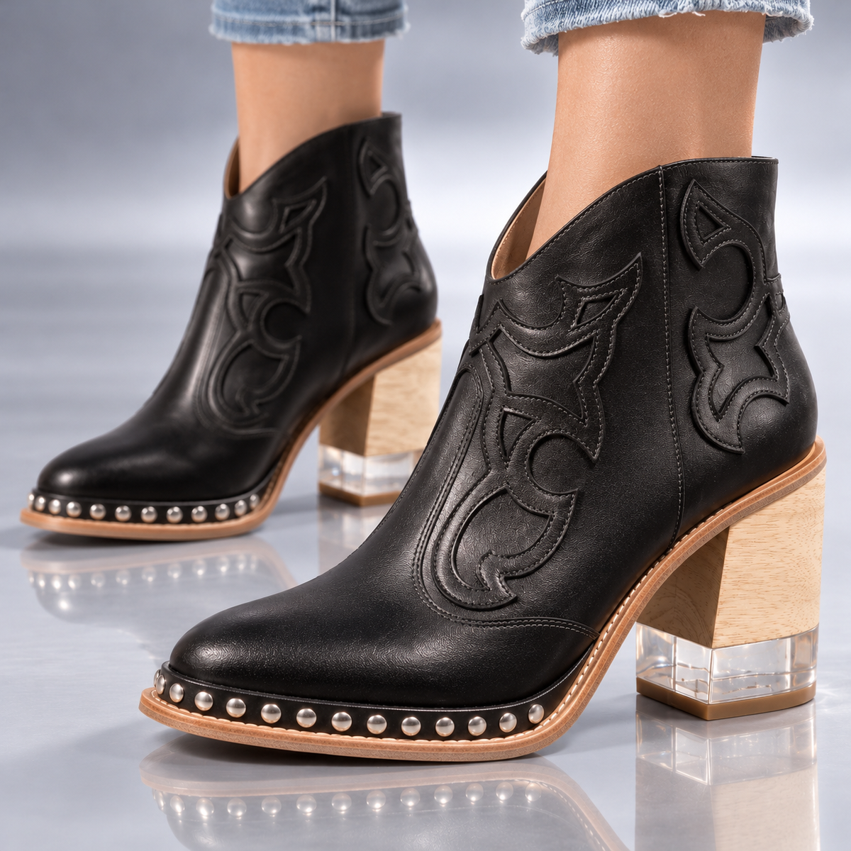 Botines Camperos de Piel con Tacón Sant Andreu