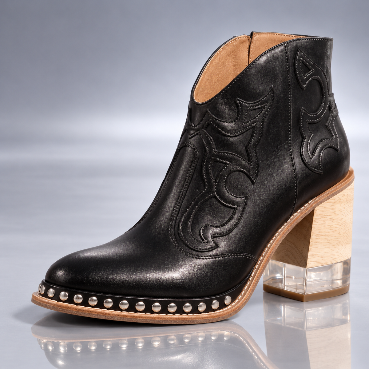 Botines Camperos de Piel con Tacón Sant Andreu