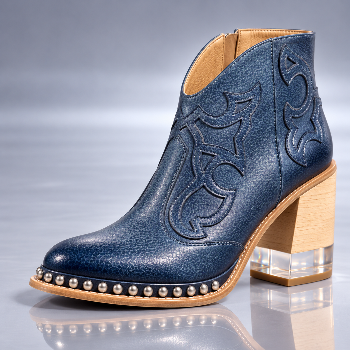 Botines Camperos de Piel con Tacón Sant Andreu