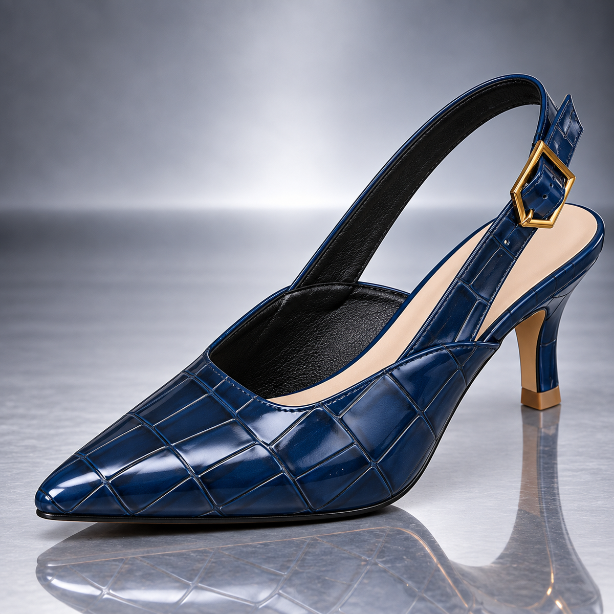 Tacones Destalonados Efecto Croco El Carmel
