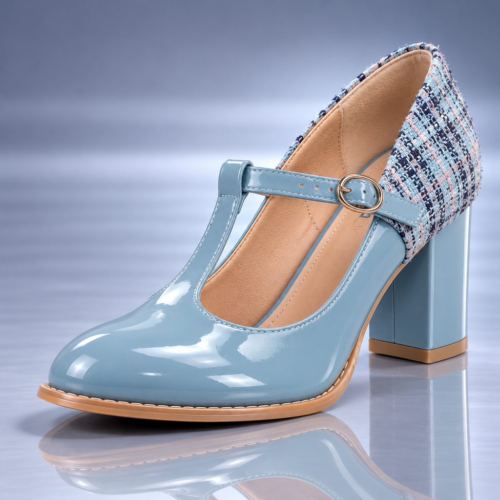 Zapatos de Charol con Tacón y Tira Montserrat