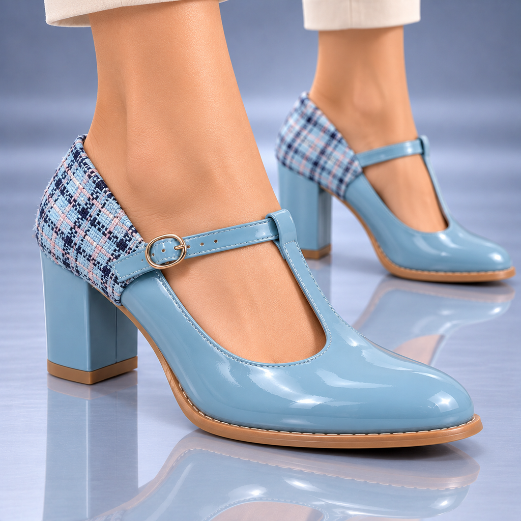 Zapatos de Charol con Tacón y Tira Montserrat