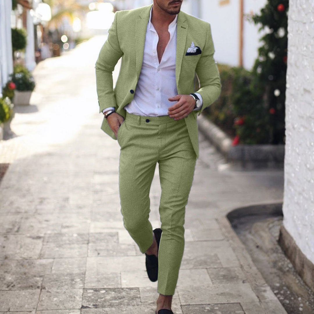 Traje de Lino Slim Fit de Dos Piezas para Hombre