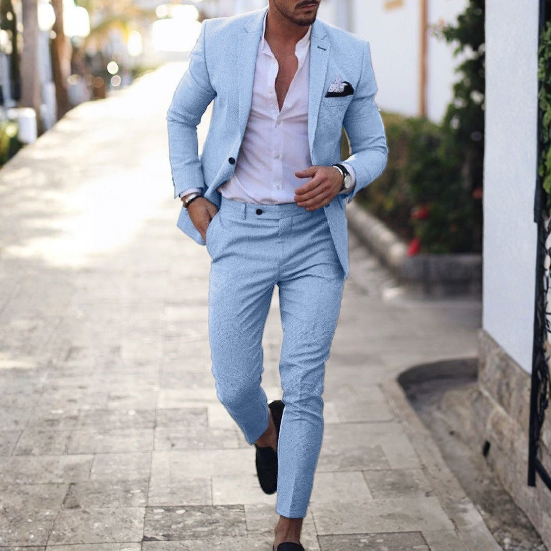 Traje de Lino Slim Fit de Dos Piezas para Hombre