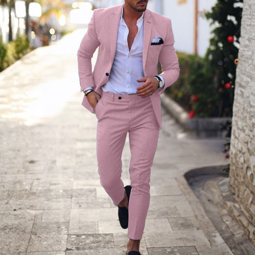 Traje de Lino Slim Fit de Dos Piezas para Hombre