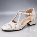 Tacones de Piel con Tira en T Vila Olímpica