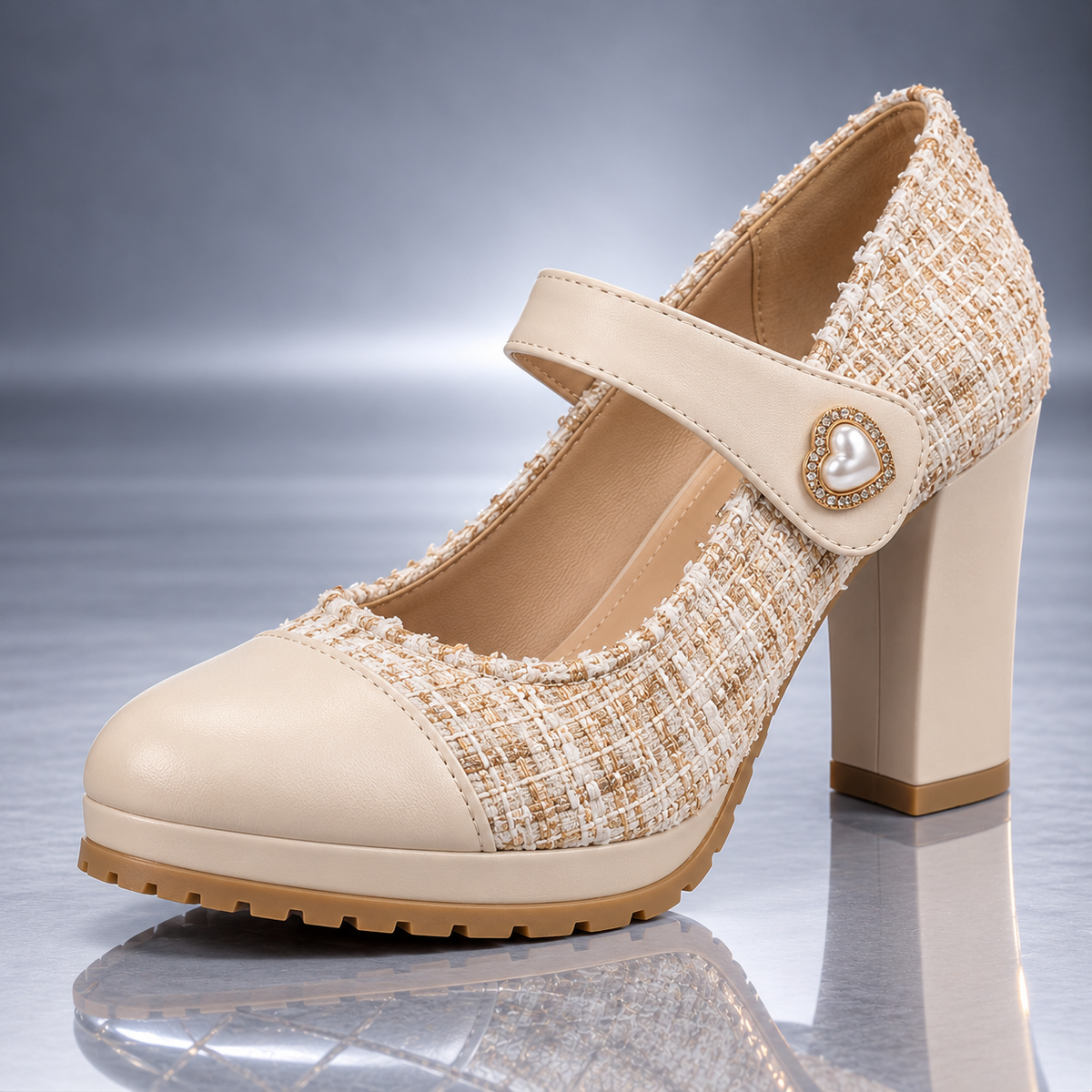 Zapatos de Tacón con Hebilla de Corazón Tossa