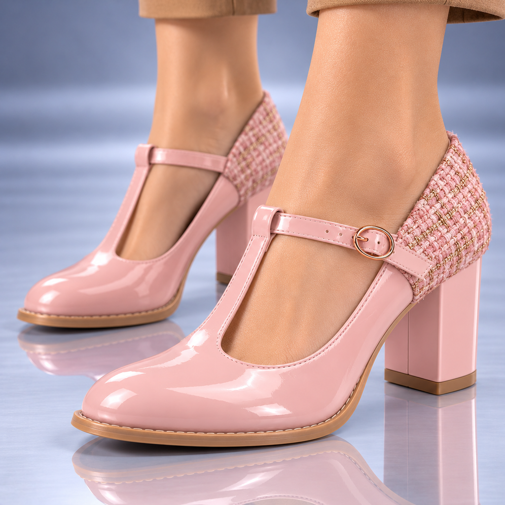 Zapatos de Charol con Tacón y Tira Montserrat
