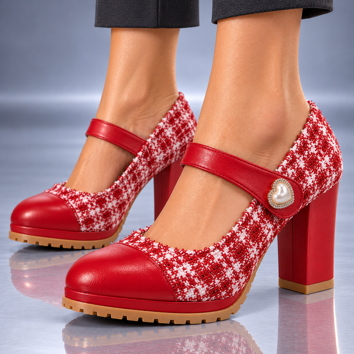 Zapatos de Tacón con Hebilla de Corazón Tossa