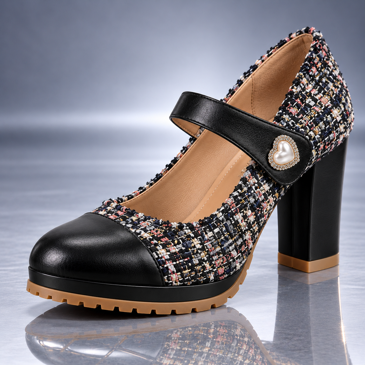 Zapatos de Tacón con Hebilla de Corazón Tossa