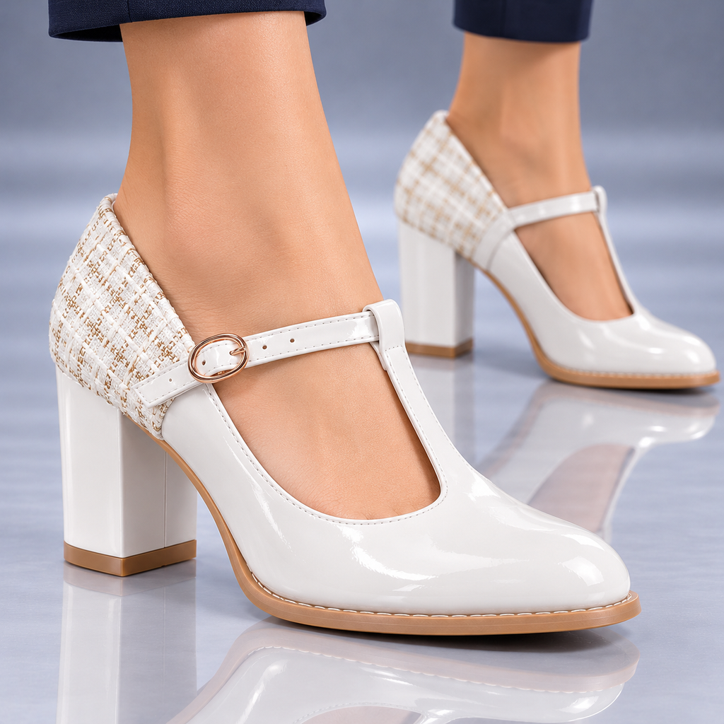 Zapatos de Charol con Tacón y Tira Montserrat