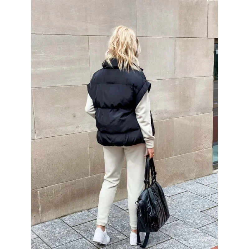Chaleco Acolchado para Mujer con Cuello Alto sin Mangas