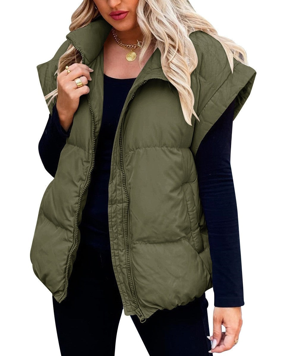 Chaleco Acolchado para Mujer con Cuello Alto sin Mangas