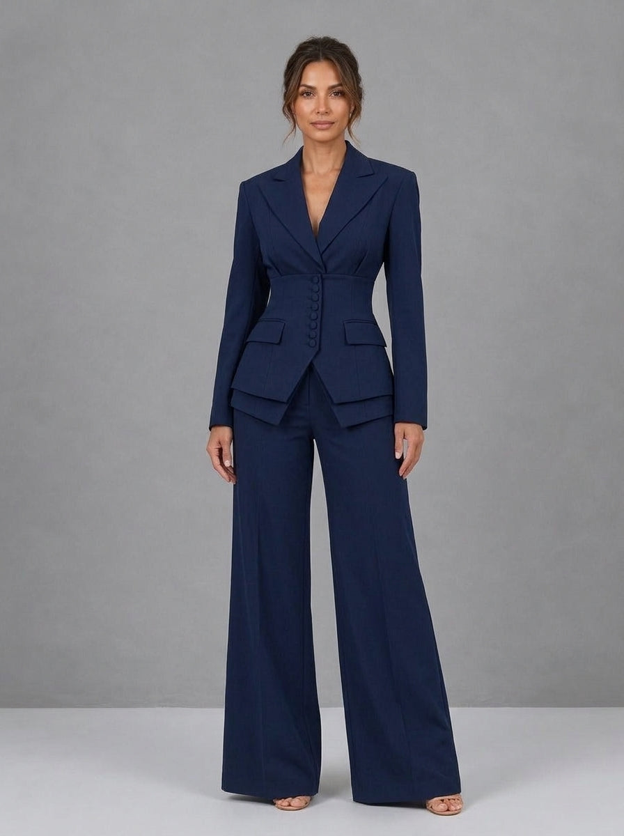 Conjunto Blazer de Talle Alto y Pantalón Palazzo Güell