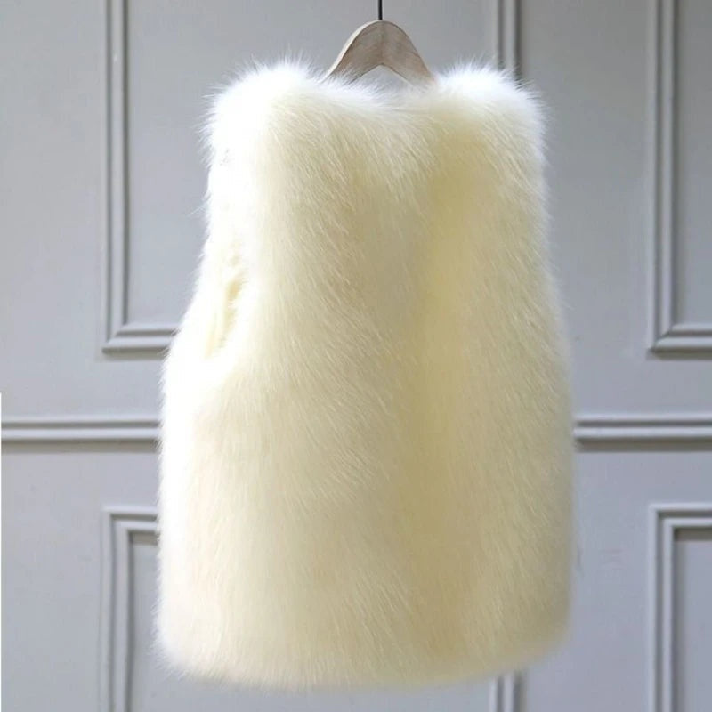 Chaleco de Pelo Sintético Oversize para Mujer sin Mangas