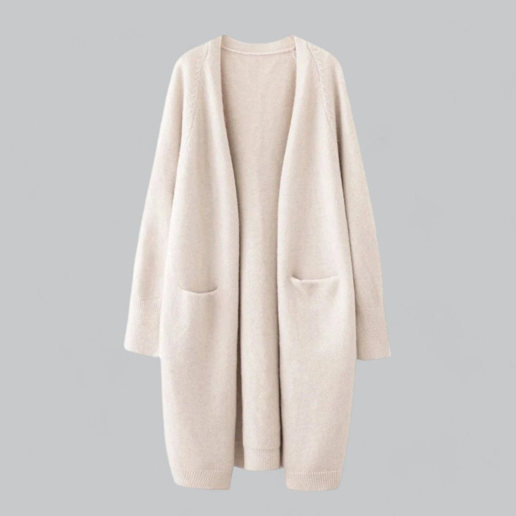 Cárdigan Largo de Cachemira para Mujer Oversize Abierto