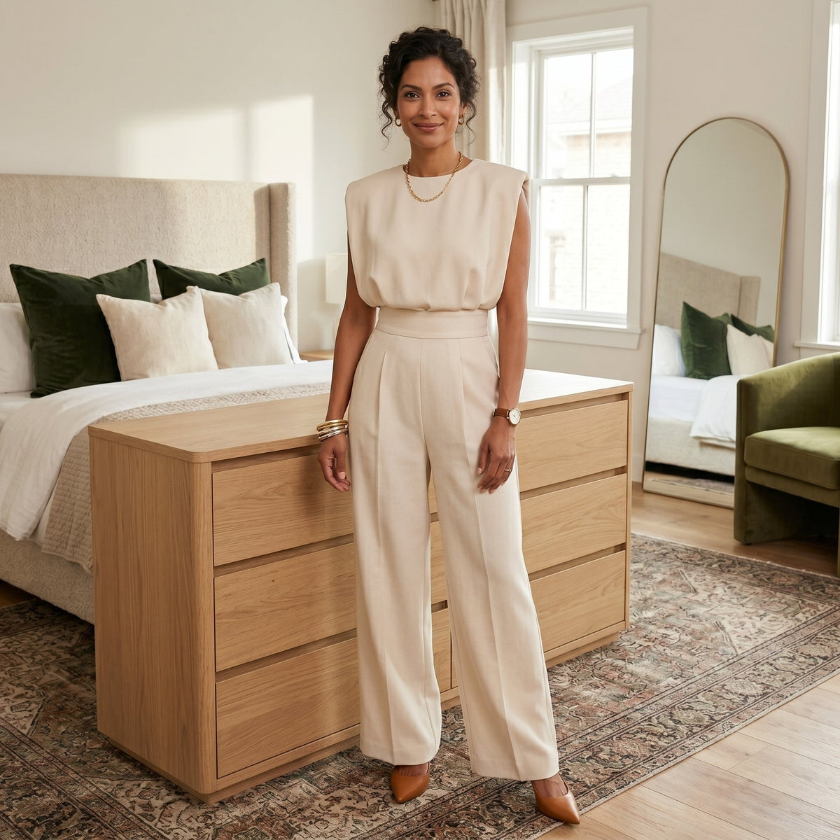 Mono Largo Elegante para Mujer Palazzo de Cintura Alta