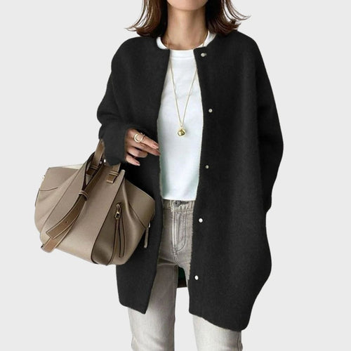 Cárdigan de Cachemira Oversize para Mujer con Botones de Presión