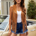 Chaleco de Ante con Flecos para Mujer Estilo Western