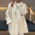 Cárdigan de Punto Oversize para Mujer con Bolsillos y Manga Larga