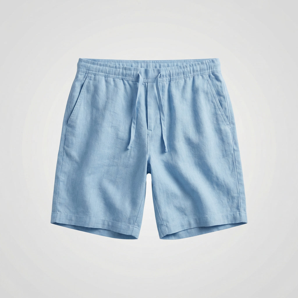 Bermudas de Lino para Hombre con Cintura Elástica y Cordón