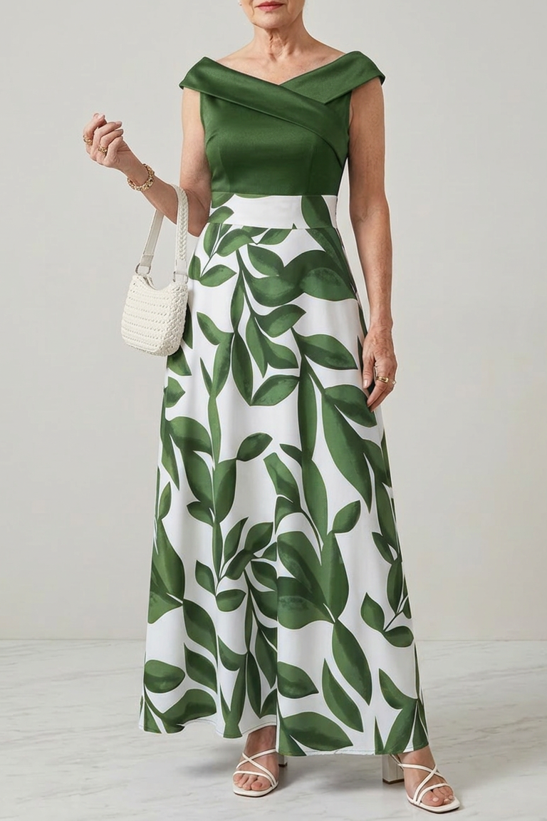 Vestido Valeria Largo Floral sin Tirantes