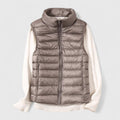 Chaleco Acolchado Ligero para Mujer con Cuello Alto y Cremallera