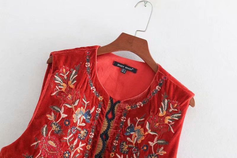 Chaleco Largo Boho para Mujer con Estampado Paisley y Escote en V