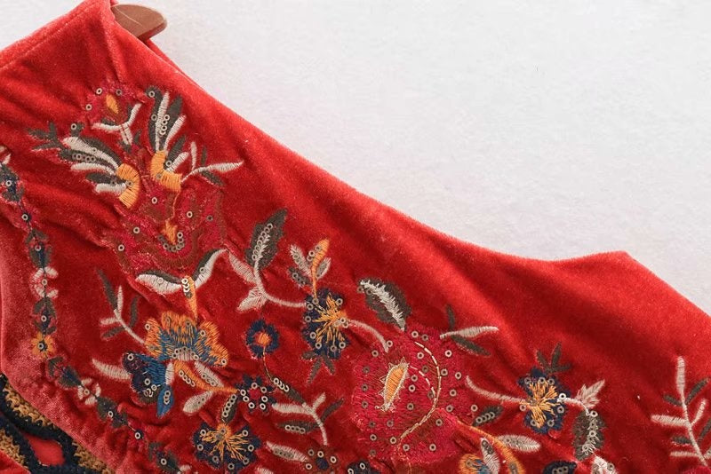 Chaleco Largo Boho para Mujer con Estampado Paisley y Escote en V